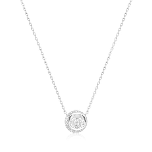 Silver Reversible Pavé Moon Evil-Eye Necklace