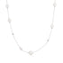 Silver Asymmetric Shell Pearl Station Necklace