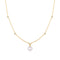 Gold Bezel-Set Station Necklace with Shell Pearl Pendant