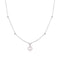 Silver Bezel-Set Station Necklace with Shell Pearl Pendant