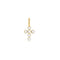 Gold Gold Shell Pearl Cross Charm