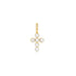 Gold Gold Shell Pearl Cross Charm