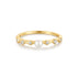 Gold Freshwater Pearl and White Cubic Zirconia Bezel Set Ring