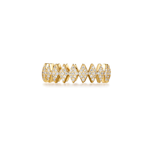 Gold Half Pavé Sparkle Ring