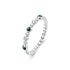 Silver Bezel Malachite Beaded Ring