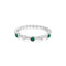 Silver Bezel Malachite Beaded Ring