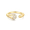 Gold Sparkling Sculptural Crossover Adjustable Ring