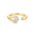 Gold Sparkling Sculptural Crossover Adjustable Ring