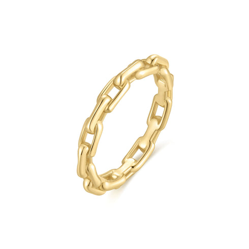 Gold Paper Clip Link Ring