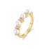 Gold Sparkling Braided Shell Pearl Ring