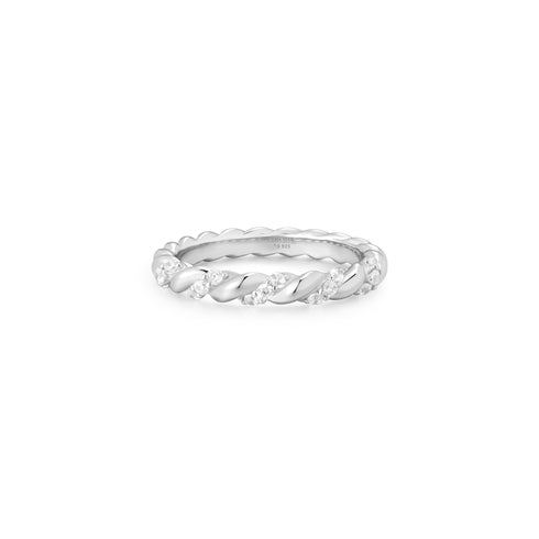 Silver Sparkle Twisted Ring