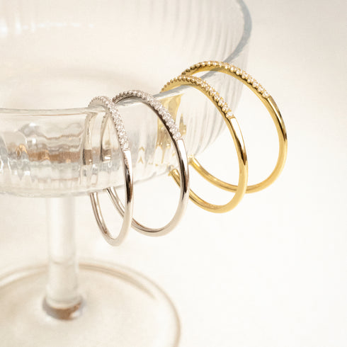 Silver Pavé Hoop Earrings