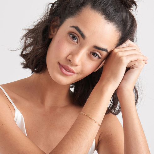 Gold Modern Drop Balls Bracelet.