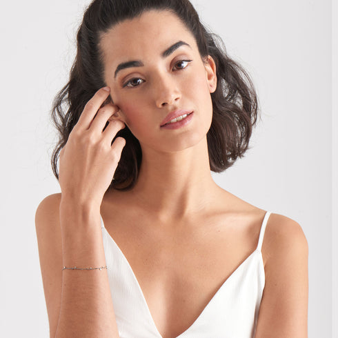 Silver Geometry Mixed Discs Bracelet.