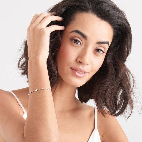 Opal Colour Silver Bracelet.