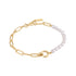 Gold Pearl Chunky Link Chain Bracelet