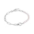 Silver Pearl Chunky Link Chain Bracelet