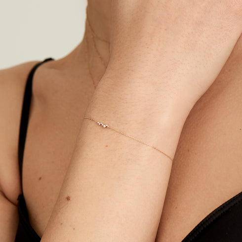 14kt Gold Stargazer Natural Diamond Constellation Bracelet
