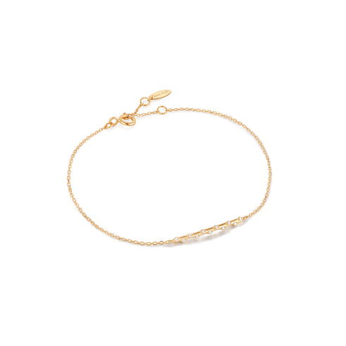14kt Gold Stargazer Natural Diamond Bar Bracelet