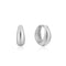 Silver Luxe Huggie Hoop Earrings.