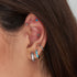 Silver Sphere Barbell Single Earring