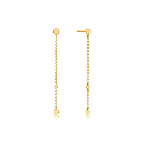 14kt Gold Disc Drop Earrings