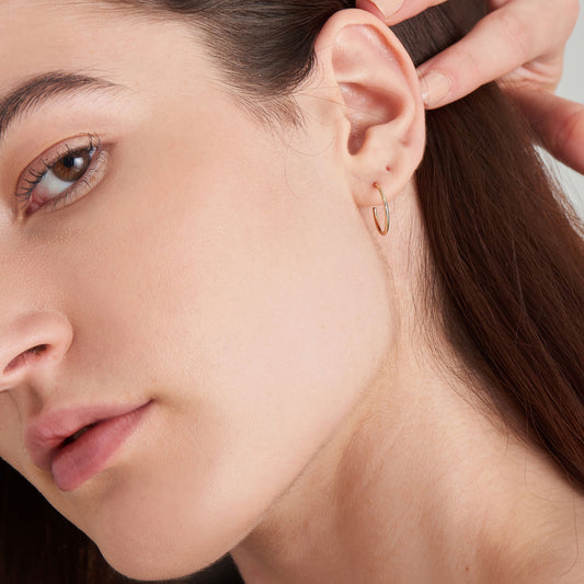 14kt Gold Mini Hoop Stud Earrings
