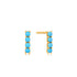 14kt Gold Turquoise Cabochon Bar Stud Earrings
