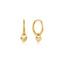 14kt Gold Heart Padlock Huggie Hoop Earrings