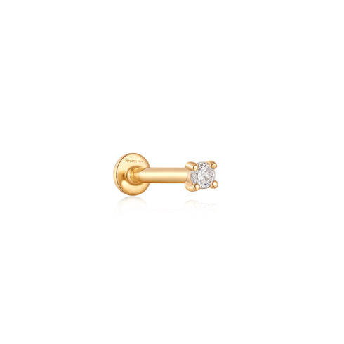 14kt Gold Stargazer Natural Diamond Single Labret Earring
