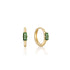 14kt Gold Tourmaline Emblem Huggie Hoop Earrings