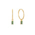 14kt Gold Tourmaline Drop Mini Hoop Earrings