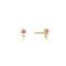 14kt Gold White and Pink Sapphire Stud Earrings