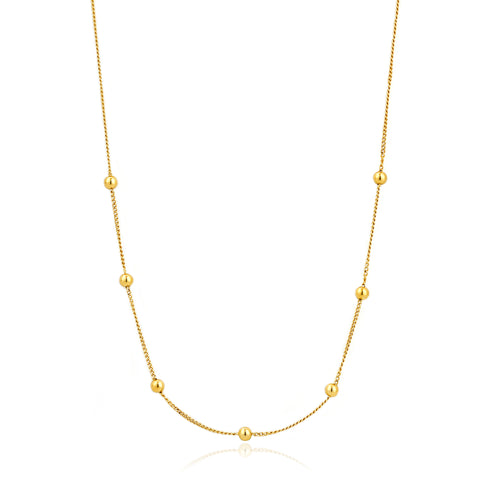 Gold Modern Beaded Necklace.