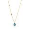 Turquoise Pendant Gold Necklace.