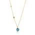 Turquoise Pendant Gold Necklace.