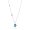 Turquoise Pendant Silver Necklace.
