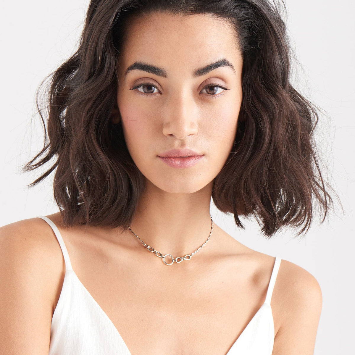 Silver Horseshoe Link Necklace Ania Haie silver-horseshoe-link-necklace-ania-haie