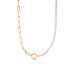 Gold Pearl Chunky Link Chain Necklace