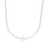Silver Pearl Sparkle Chunky Chain Necklace