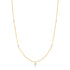 14kt Gold Pearl and White Sapphire Necklace