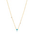14kt Gold Turquoise and White Sapphire Necklace