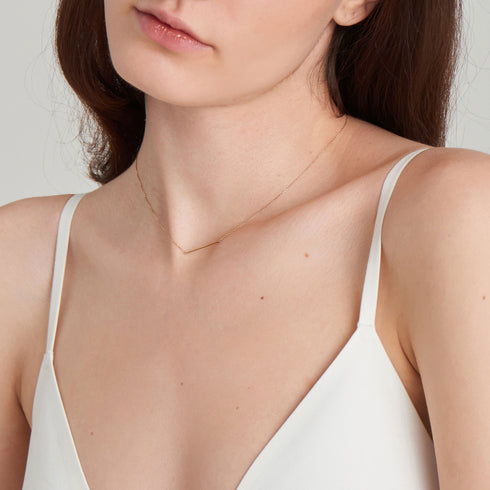 14kt Gold Solid Bar Necklace