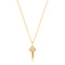 14kt Gold Natural Diamond Key Necklace