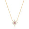 14kt Gold White and Pink Sapphire Flower Necklace