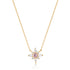 14kt Gold White and Pink Sapphire Flower Necklace