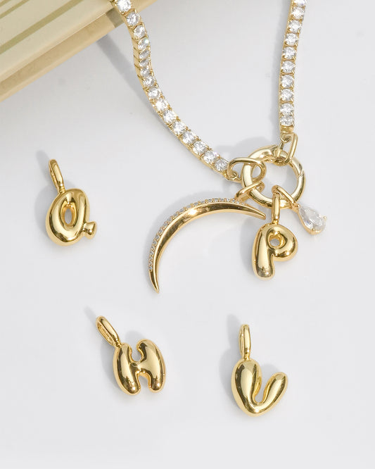 Gold V Letter Charm