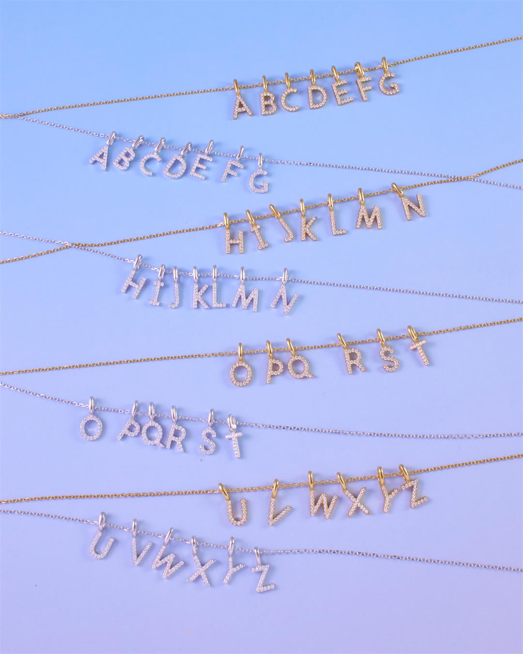 Silver Letter Y Initial Necklace