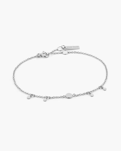 Silver Geometry Drop Discs Bracelet