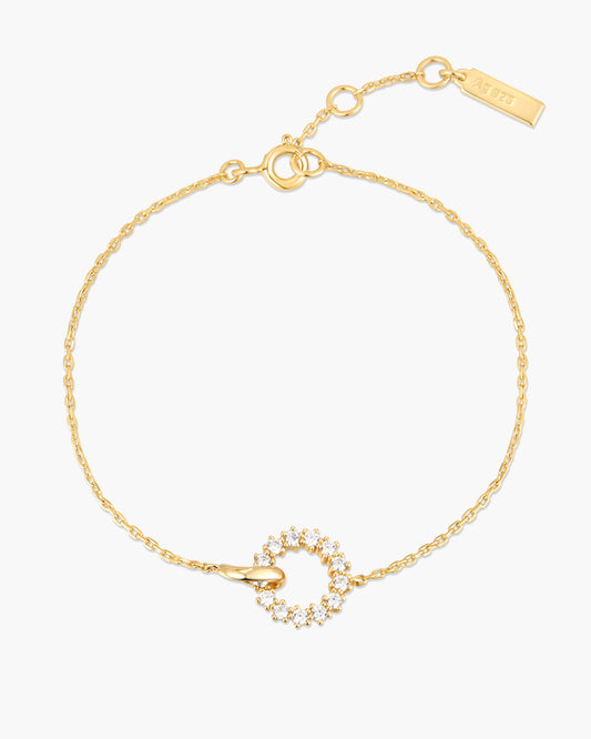 Gold Interlinked Circles Pavé Bracelet